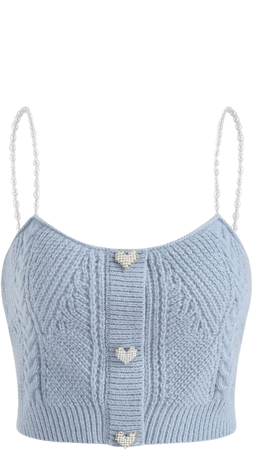light blue hart crop top sweater