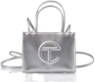 telfar mini silver bag