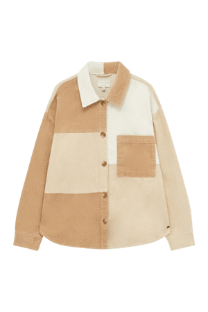 Corduroy patchwork shirt - pull&bear