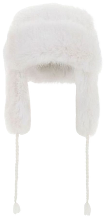 bcbgmaxazria white faux-fur trapper hat
