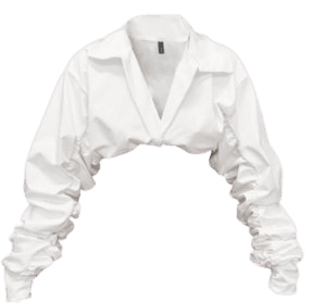 WHITE CROPPED COLLARED BLOUSE (MADE TO ORDER) | tlzlfemme