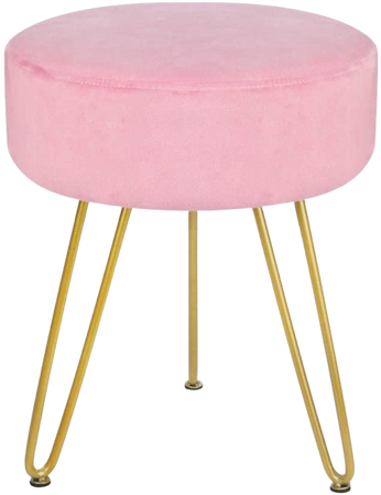Amazon.com: Velvet Footrest Stool Ottoman Round Modern Upholstered Vanity Footstool Side Table Seat Dressing Chair with Golden Metal Leg (Pink Square): Kitchen & Dining