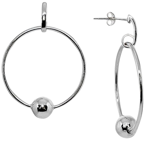 Giani Bernini Beaded Hoop Earrings in Sterling Silver, Created for Macy's & Reviews - Fashion Jewelry - Jewelry & Watches - Macy's