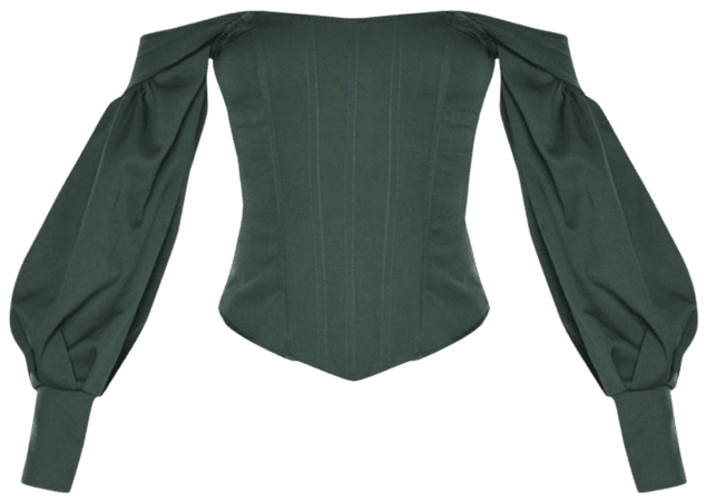 dark green corset top