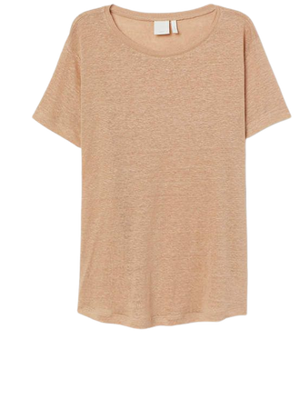 Linen T-shirt - Beige
