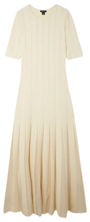 Petite Viscose Blend Filament Full Skirt Knit Midi Dress | Karen Millen