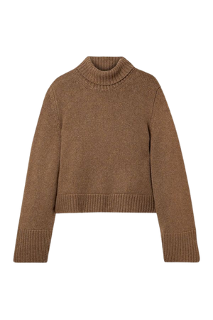 Brown Marion cashmere turtleneck sweater | Khaite | NET-A-PORTER