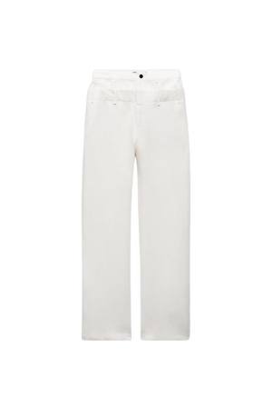 DOUBLE WAISTBAND LINEN BLEND PANTS - Oyster White | ZARA United States