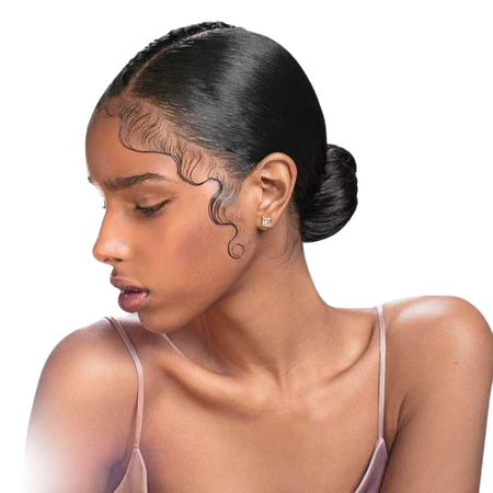 Updo hairstyle with edges