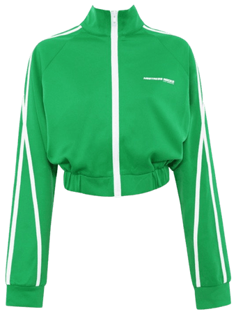 green crop jacket
