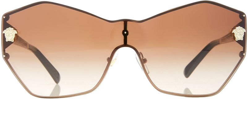 Versace Hexagon-Frame Metal Sunglasses