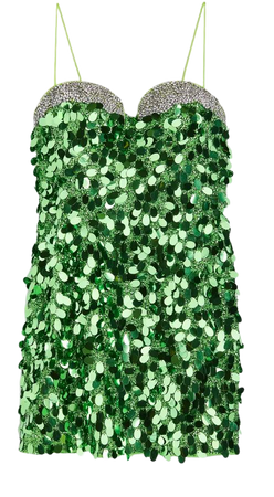 Sequined Mini Dress - Green - Ladies | H&M US