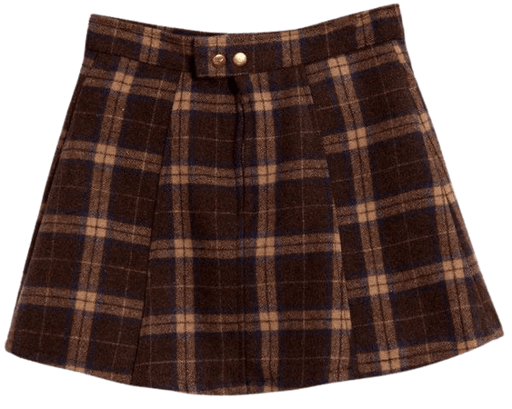plaid brown skirt