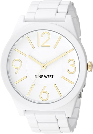 Amazon.com: Nine West Women's NW/1678WTWT Matte White Rubberized Bracelet Watch : Clothing, Shoes & Jewelry