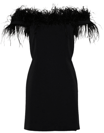 Feather Bardot Stretch Crepe Dress | Karen Millen