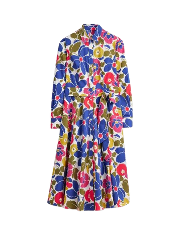 Amy Cotton Midi Shirt Dress - Multi, Bloomsbury Pop | Boden US