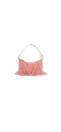 pink feather bag
