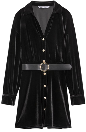 VELVET SHIRT DRESS - Black | ZARA United States