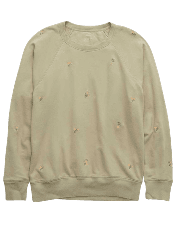 Aerie Embroidery Vintage Crew Sweatshirt