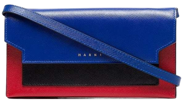 Blue and Red Mini Leather Shoulder Bag