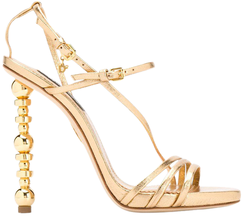 Embellished-Heel Stiletto Sandals