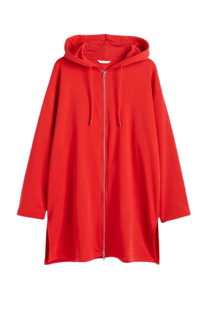 H&M+ Long Sweatshirt Jacket - Red - Ladies | H&M US