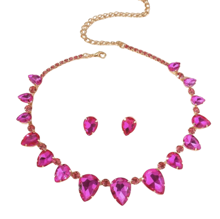 Pink Necklace & Earrings