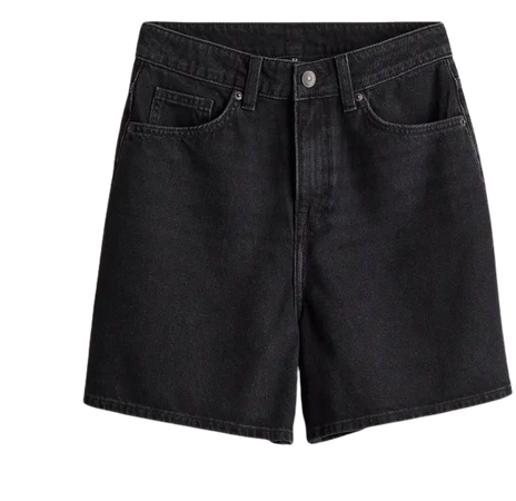 Mom High Denim Shorts - Black - Ladies | H&M US