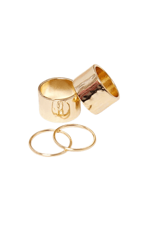 Gold Chunky Ring Set | Accessories | PrettyLittleThing USA