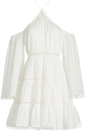 Jasper Cotton Cold Shoulder Mini Dress with Cut-Out Detail Gr. 0