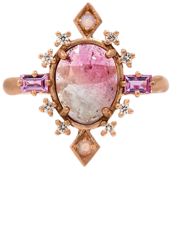 Sparkle Burst Tourmaline Sapphire Diamond Ring - Audry Rose