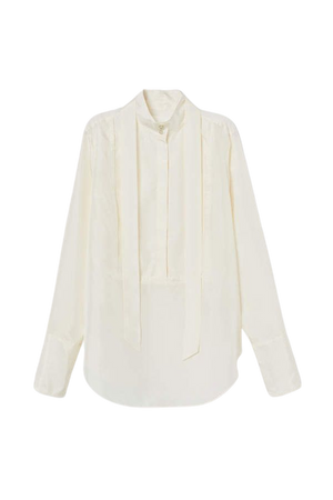Silk Tuxedo Shirt - White