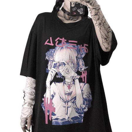 🔥 Anime Print Alt Clothes Aesthetic T-shirt - $31.90 - Shoptery