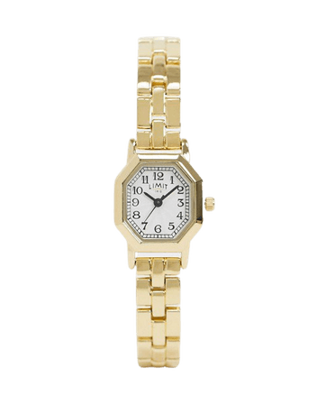 Limit octagonal bracelet watch in gold | ASOS