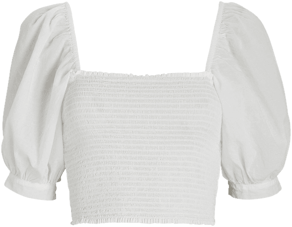 XíRENA Issa Shirred Cotton Crop Top | INTERMIX®