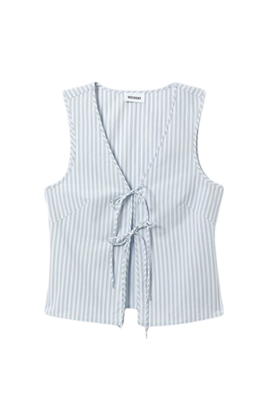 Fitted Vest Top - Light Blue Stripe - Weekday WW