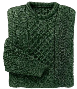 Green Irish Aran Sweater