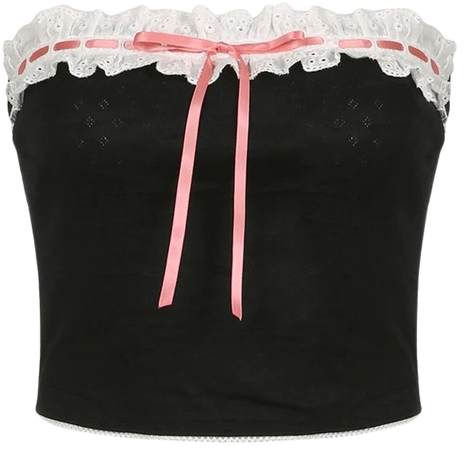 French Maid Ribbon Tube Top | Coquette Aesthetic – Boogzel Clothing