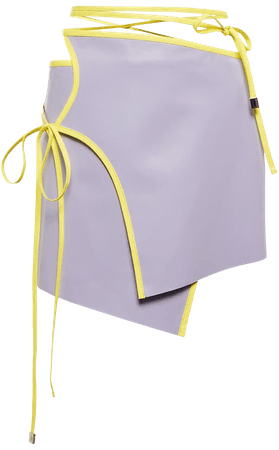 The Attico - Self-tie wrap leather miniskirt | Mytheresa