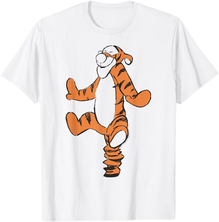 Amazon.com: Disney Winnie The Pooh Tigger Simple Sketch T-Shirt : Clothing, Shoes & Jewelry