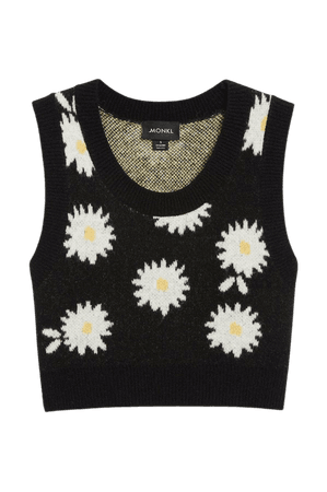 Knit vest - Daisy flower print - Knitted tops - Monki WW