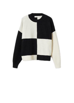Checks knitted sweater - Women | Mango USA