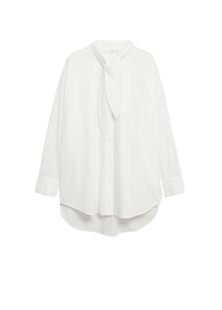 Bow neck shirt - Women | Mango USA