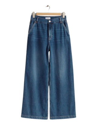 Wide Low-Waist Jeans - Mid Blue - Wide - & Other Stories US