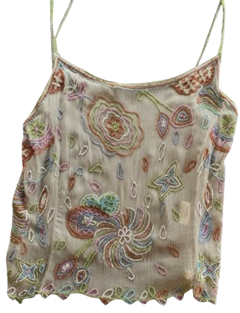 artsy embroidered tank top