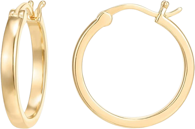 Amazon.com: PAVOI 14K Yellow Gold Plated 925 Sterling Silver Post Lightweight Hoops | 20mm | Yellow Gold Hoop Earrings for Women: Clothing, Shoes & Jewelry