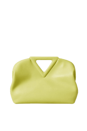 Point Medium Neon Leather Tote - Green
