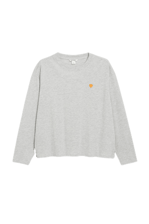 Soft long-sleeve top - Grey - T-shirts - Monki WW