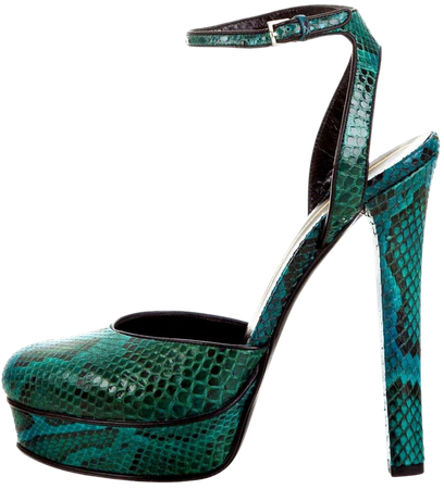 Gucci 90th Anniversary Fall Runway Python Snakeskin Pump Heels