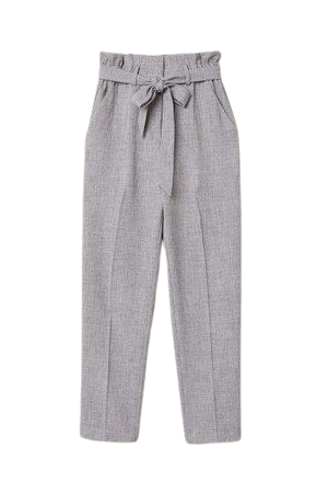 Paper-bag Pants - Gray